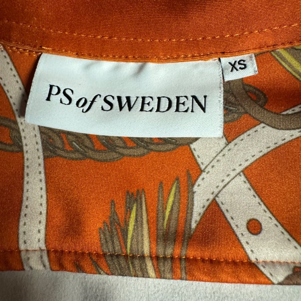 PS of Sweden Hermine Magic Shirt Orange Equestrian Print Top XS 40025-315 - Picture 4 of 8